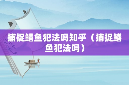 捕捉鱔魚犯法嗎知乎（捕捉鱔魚犯法嗎）