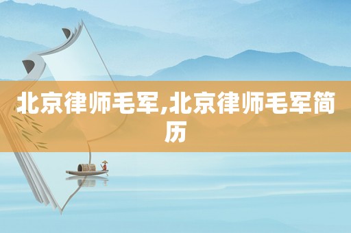 北京律師毛軍,北京律師毛軍簡歷
