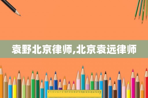 袁野北京律師,北京袁遠律師