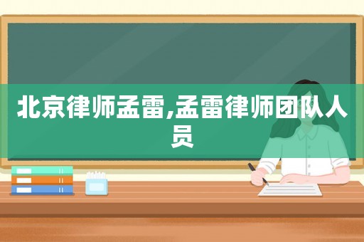 北京律師孟雷,孟雷律師團隊人員