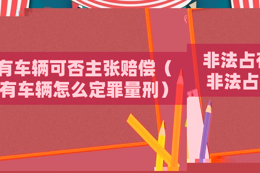 非法占有車輛可否主張賠償（非法占有車輛怎么定罪量刑）