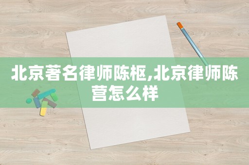 北京著名律師陳樞,北京律師陳營怎么樣