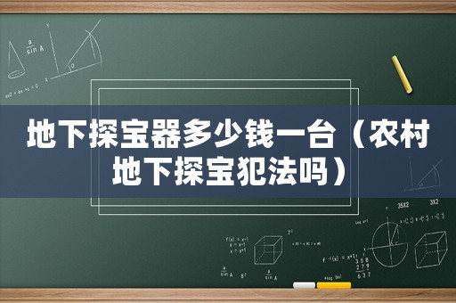 地下探寶器多少錢一臺（農村地下探寶犯法嗎）