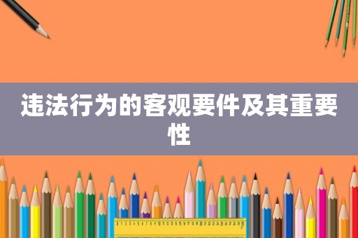 違法行為的客觀要件及其重要性