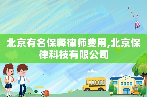 北京有名保釋律師費用,北京保律科技有限公司