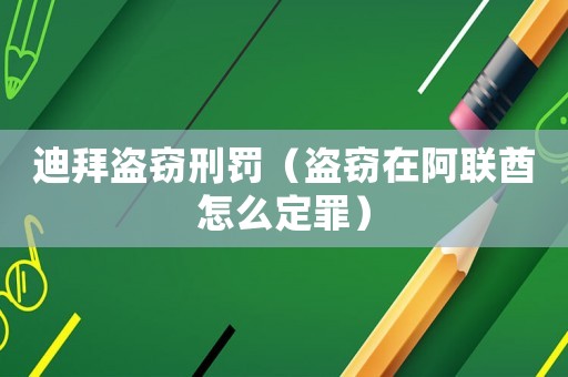 迪拜盜竊刑罰（盜竊在阿聯酋怎么定罪）
