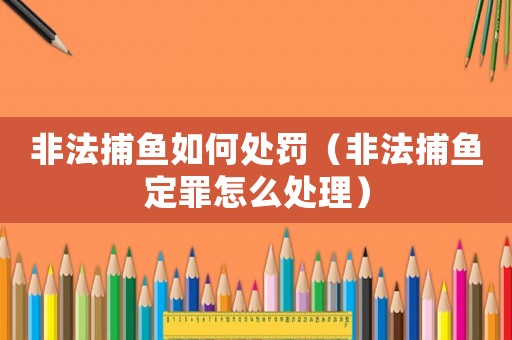 非法捕魚如何處罰（非法捕魚定罪怎么處理）