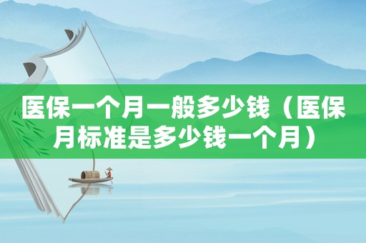 醫(yī)保一個(gè)月一般多少錢（醫(yī)保月標(biāo)準(zhǔn)是多少錢一個(gè)月）