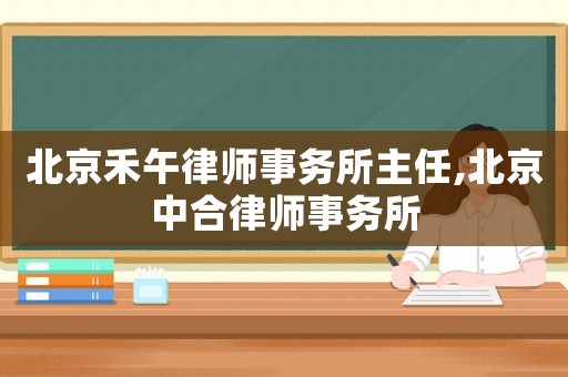 北京禾午律師事務所主任,北京中合律師事務所