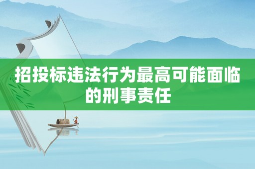 招投標(biāo)違法行為最高可能面臨的刑事責(zé)任