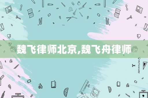 魏飛律師北京,魏飛舟律師