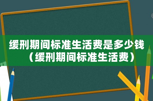 緩刑期間標準生活費是多少錢（緩刑期間標準生活費）
