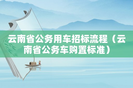 云南省公務用車招標流程（云南省公務車購置標準）