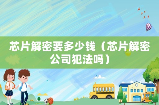 芯片解密要多少錢（芯片解密公司犯法嗎）