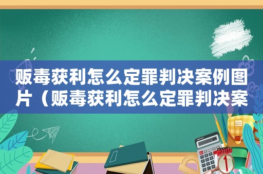 販毒獲利怎么定罪判決案例圖片（販毒獲利怎么定罪判決案例）
