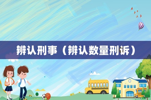 辨認刑事（辨認數量刑訴）