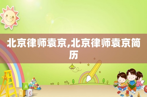 北京律師袁京,北京律師袁京簡歷