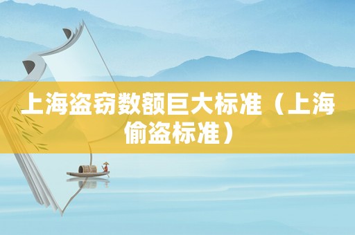 上海盜竊數(shù)額巨大標準（上海偷盜標準）