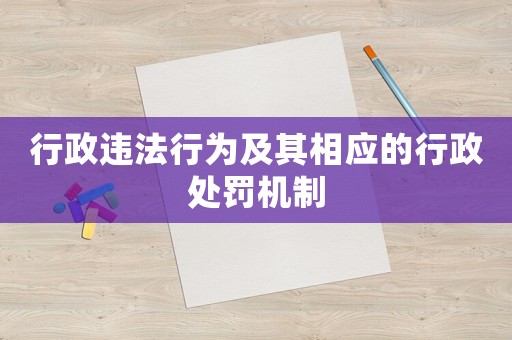 行政違法行為及其相應的行政處罰機制
