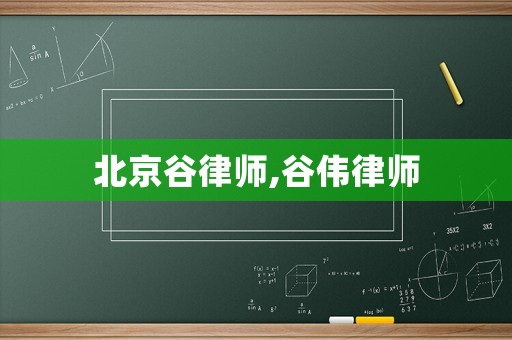 北京谷律師,谷偉律師