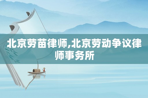 北京勞苗律師,北京勞動爭議律師事務所