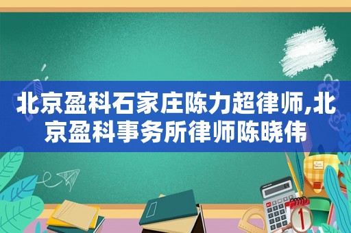 北京盈科石家莊陳力超律師,北京盈科事務(wù)所律師陳曉偉