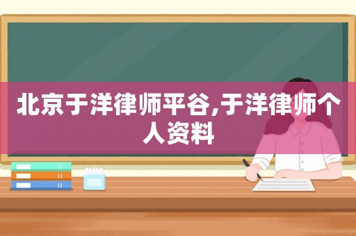 北京于洋律師平谷,于洋律師個人資料