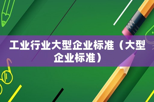 工業行業大型企業標準（大型企業標準）