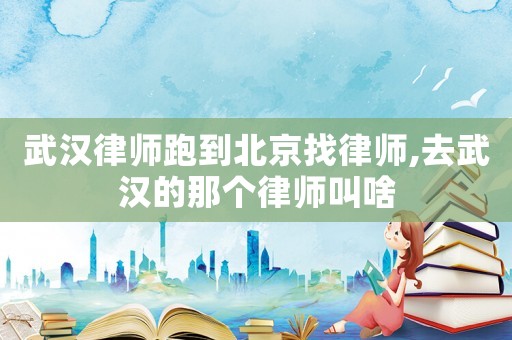 武漢律師跑到北京找律師,去武漢的那個律師叫啥