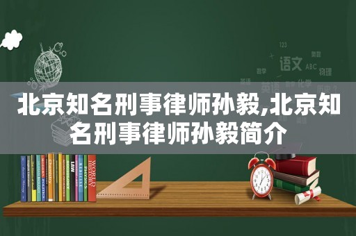 北京知名刑事律師孫毅,北京知名刑事律師孫毅簡介