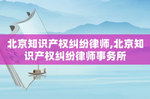 北京知識產權糾紛律師,北京知識產權糾紛律師事務所