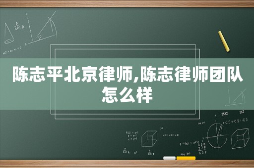 陳志平北京律師,陳志律師團(tuán)隊(duì)怎么樣