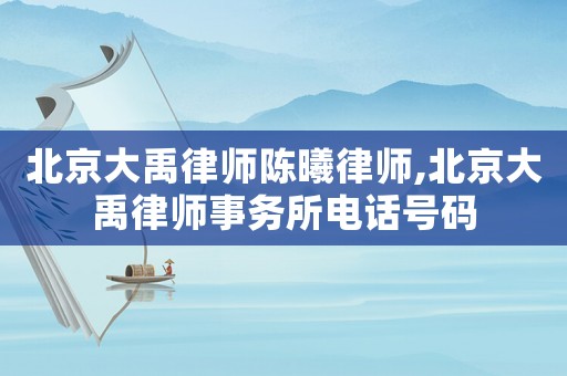 北京大禹律師陳曦律師,北京大禹律師事務所電話號碼
