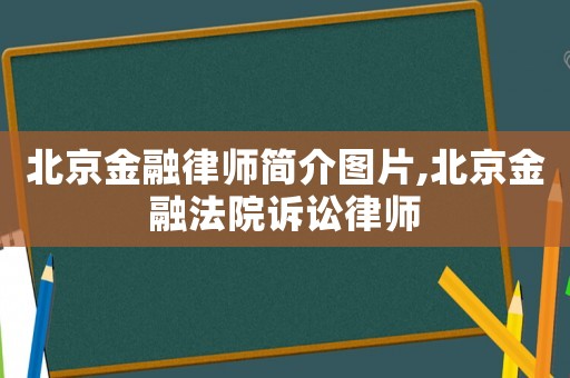 北京金融律師簡介圖片,北京金融法院訴訟律師