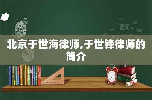 北京于世海律師,于世鋒律師的簡介