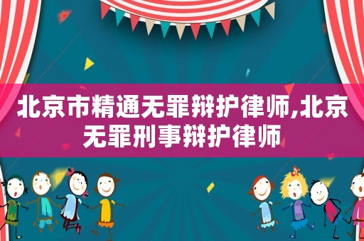 北京市精通無罪辯護律師,北京無罪刑事辯護律師