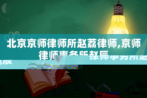 北京京師律師所趙荔律師,京師律師事務所趙辰