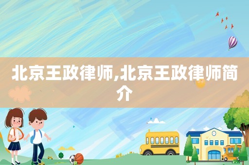 北京王政律師,北京王政律師簡介