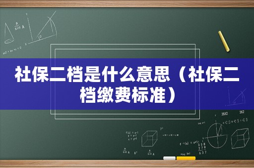 社保二檔是什么意思（社保二檔繳費標準）