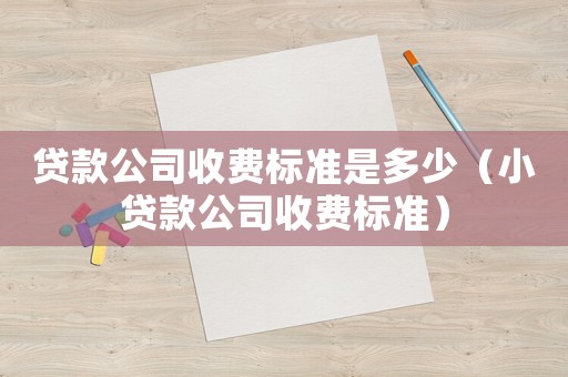 貸款公司收費標準是多少（小貸款公司收費標準）
