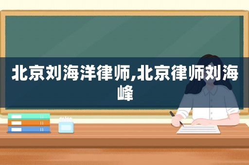 北京劉海洋律師,北京律師劉海峰