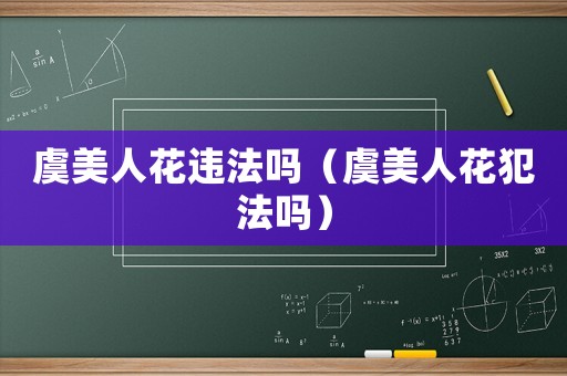 虞美人花違法嗎（虞美人花犯法嗎）