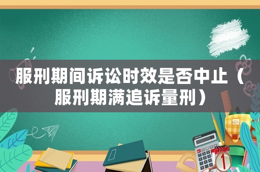 服刑期間訴訟時效是否中止（服刑期滿追訴量刑）