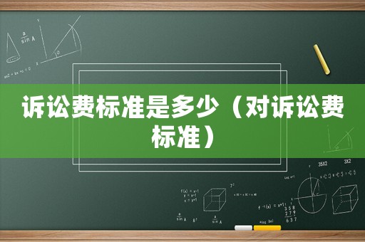 訴訟費標(biāo)準(zhǔn)是多少（對訴訟費標(biāo)準(zhǔn)）