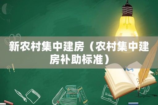 新農村集中建房（農村集中建房補助標準）