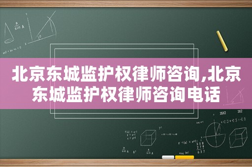 北京東城監護權律師咨詢,北京東城監護權律師咨詢電話