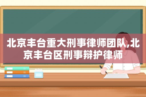 北京豐臺重大刑事律師團隊,北京豐臺區刑事辯護律師