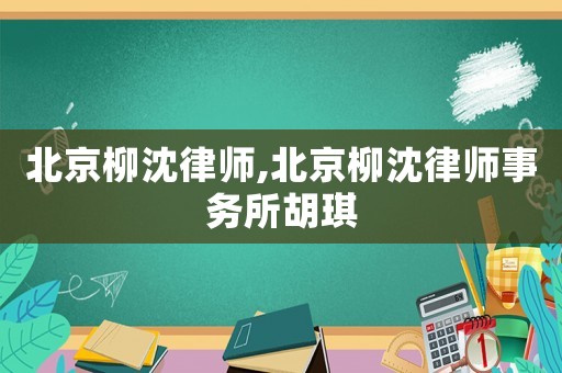 北京柳沈律師,北京柳沈律師事務(wù)所胡琪