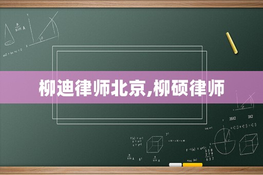 柳迪律師北京,柳碩律師