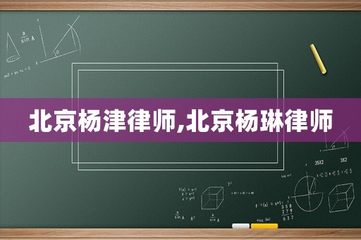 北京楊津律師,北京楊琳律師